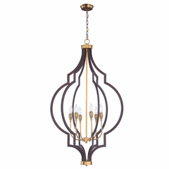 Maxim Crest 6-LT Chandelier - Oil Rubbed Bronze / Antique Brass - 20296OIAB