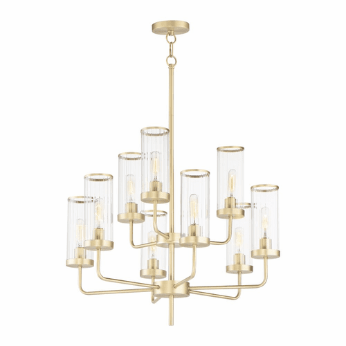 Maxim Crosby 9-Light Chandelier - Satin Brass - 11479CRSBR
