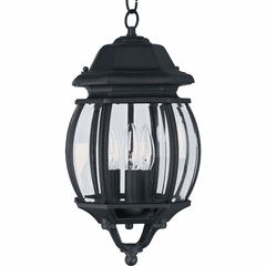 Maxim Crown Hill 3-LT Outdoor Hanging Lantern - Black - 1036BK