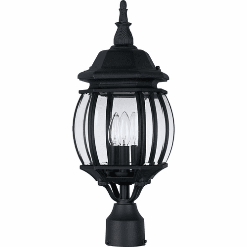 Maxim Crown Hill 3-LT Outdoor Pole/Post Lantern - Black - 1035BK