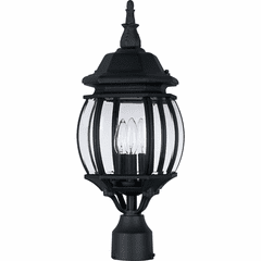 Maxim Crown Hill 3-LT Outdoor Pole/Post Lantern - Black - 1035BK