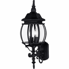 Maxim Crown Hill 3-LT Outdoor Wall Lantern - Black - 1033BK