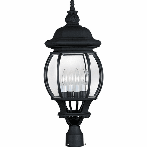 Maxim Crown Hill 4-LT Outdoor Pole/Post Lantern - Black - 1038BK