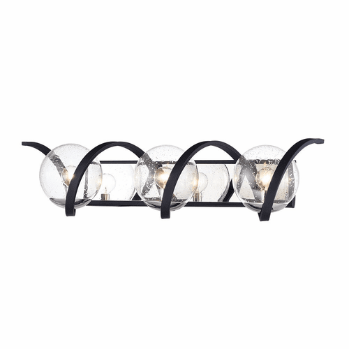 Maxim Curlicue 3-LT Bath Vanity Light - Black / Polished Nickel - 35106CDBKPN