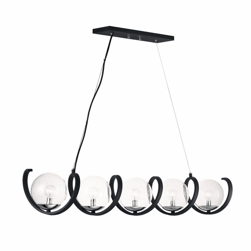 Maxim Curlicue 5-LT Pendant - Black / Polished Nickel - 35105CDBKPN