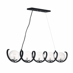 Maxim Curlicue 5-LT Pendant - Black / Polished Nickel - 35105CDBKPN