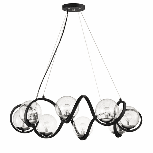 Maxim Curlicue 8-LT Pendant - Black / Polished Nickel - 35108CDBKPN
