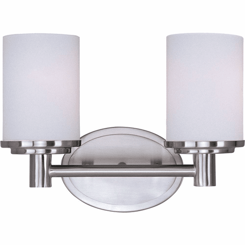 Maxim Cylinder 2-LT Bath Vanity Light - Satin Nickel - 9052SWSN