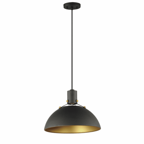Maxim Dawn 12.5" Pendant - Antique Brass / Black - 12042ABBK