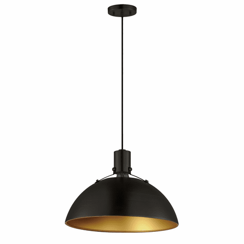Maxim Dawn 15.5" Pendant - Antique Brass / Black - 12045ABBK