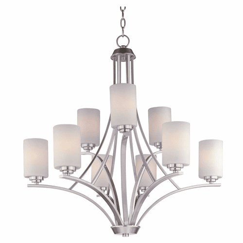 Maxim Deven 9-LT Multi-Tier Chandelier - Satin Nickel - 20036SWSN