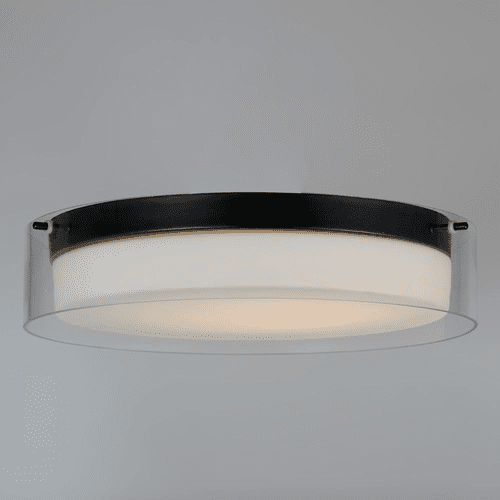 Maxim Duo 16'' Round Outdoor Flush Mount - Black - 12284CLSWBK