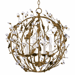 Maxim Elegante 4-LT Ball Entry Foyer Pendant - Etruscan Gold - 2854EG