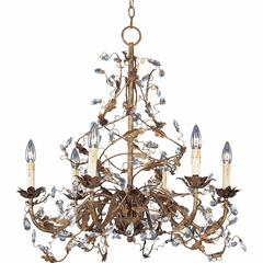 Maxim Elegante 6-LT Single-Tier Chandelier - Etruscan Gold - 2851EG Maxim Elegante 6-LT Single-Tier Chandelier - Etruscan Gold - 2851EG