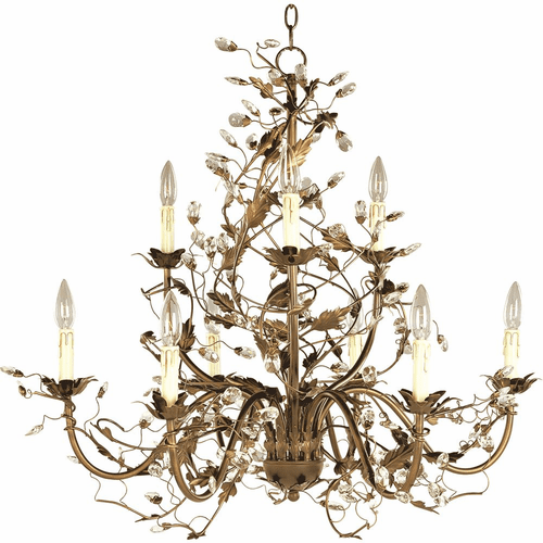 Maxim Elegante 9-LT Multi-Tier Chandelier - Etruscan Gold - 2852EG