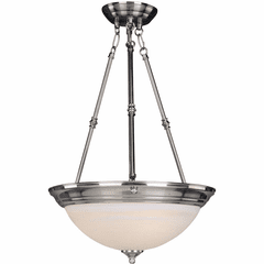 Maxim Essentials 3-LT Inverted Bowl Pendant - Satin Nickel - 5846MRSN Maxim Essentials 3-LT Inverted Bowl Pendant - Satin Nickel - 5846MRSN