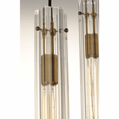 Maxim Flambeau 3-Light Pendant - Black / Antique Brass - 16123CLBKAB