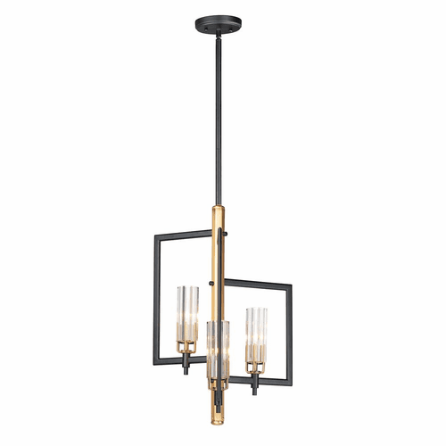 Maxim Flambeau 3-LT Chandelier - Black / Antique Brass - 16113CLBKAB