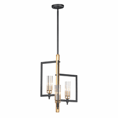 Maxim Flambeau 3-LT Chandelier - Black / Antique Brass - 16113CLBKAB