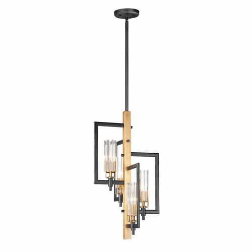 Maxim Flambeau 4-LT Chandelier - Black / Antique Brass - 16114CLBKAB