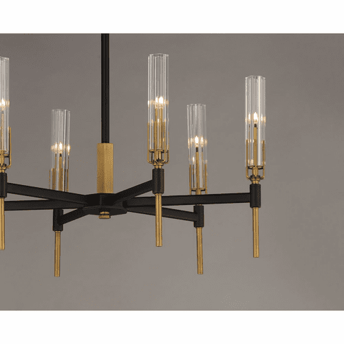 Maxim Flambeau 6-Light Chandelier - Black / Antique Brass - 16125CLBKAB