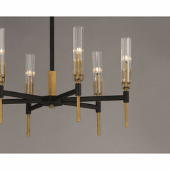 Maxim Flambeau 6-Light Chandelier - Black / Antique Brass - 16125CLBKAB