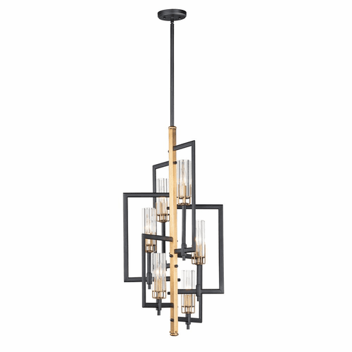 Maxim Flambeau 6-LT Chandelier - Black / Antique Brass - 16116CLBKAB