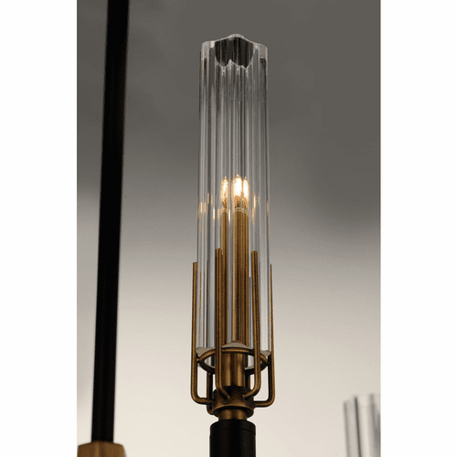 Maxim Flambeau 8-Light Chandelier - Black / Antique Brass - 16128CLBKAB