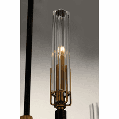 Maxim Flambeau 8-Light Chandelier - Black / Antique Brass - 16128CLBKAB
