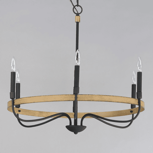 Maxim Franklin 6-Light Chandelier - Driftwood / Black - 14446DWBK