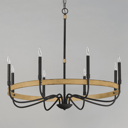 Maxim Franklin 8-Light Chandelier - Driftwood / Black - 14448DWBK
