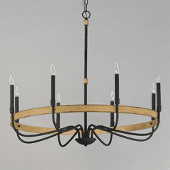 Maxim Franklin 8-Light Chandelier - Driftwood / Black - 14448DWBK