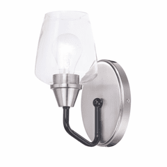 Maxim Goblet 1-LT Wall Sconce - Black / Satin Nickel - 26121CLBKSN
