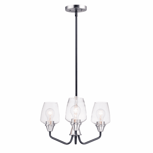 Maxim Goblet 3-LT Mini Chandelier - Black / Satin Nickel - 26124CLBKSN