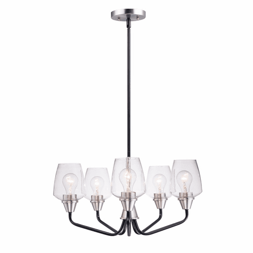Maxim Goblet 5-LT Chandelier - Black / Satin Nickel - 26125CLBKSN