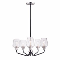 Maxim Goblet 5-LT Chandelier - Black / Satin Nickel - 26125CLBKSN Maxim Goblet 5-LT Chandelier - Black / Satin Nickel - 26125CLBKSN