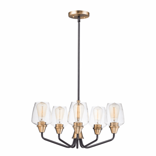 Maxim Goblet 5-LT Chandelier - Bronze / Antique Brass - 26125CLBZAB