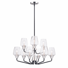 Maxim Goblet 9-LT Multi-Tier Chandelier - Black / Satin Nickel - 26127CLBKSN Maxim Goblet 9-LT Multi-Tier Chandelier - Black / Satin Nickel - 26127CLBKSN