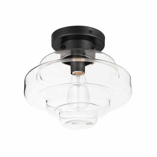 Maxim Harbor 1-Light Flush Mount - Black - 11120CLBK