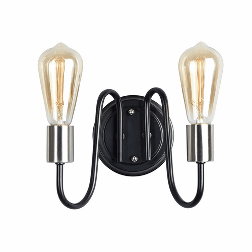 Maxim Haven 2-LT Wall Sconce - Black / Satin Nickel - 11739BKSN
