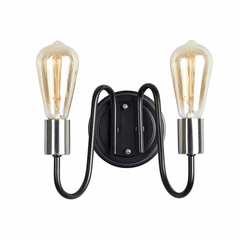 Maxim Haven 2-LT Wall Sconce - Black / Satin Nickel - 11739BKSN