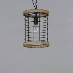 Maxim Homestead 10" Single Pendant - Driftwood / Black - 12519DWBK