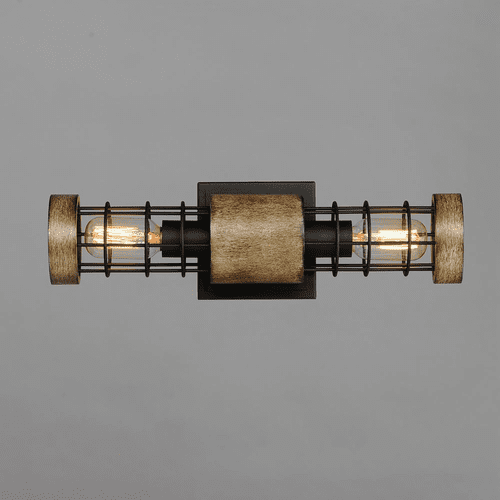 Maxim Homestead 2-Light Wall Sconce - Driftwood / Black - 12512DWBK
