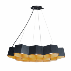 Maxim Honeycomb 10-LT LED Chandelier - Black / Gold - 30338BKGLD