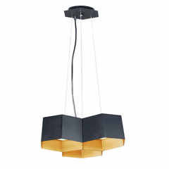 Maxim Honeycomb 3-LT LED Chandelier - Black / Gold - 30334BKGLD Maxim Honeycomb 3-LT LED Chandelier - Black / Gold - 30334BKGLD