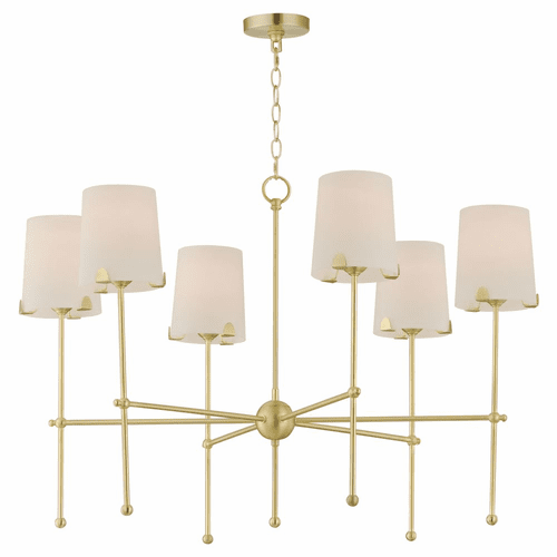 Maxim Huntington 6-Light Chandelier - Satin Brass - 32366WTSBR