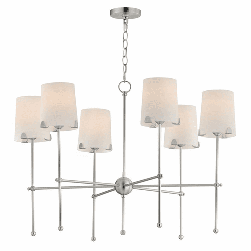 Maxim Huntington 6-Light Chandelier - Satin Nickel - 32366WTSN