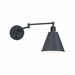 Maxim Library 1-Light Wall Sconce Horizontal Swing Arm - Black - 12220BK