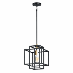 Maxim Liner 1-LT Pendant - Black / Satin Brass - 10246BKSBR