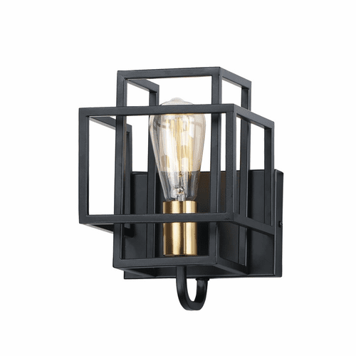 Maxim Liner 1-LT Wall Sconce - Black / Satin Brass - 10241BKSBR